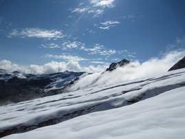 Tsanteleina-Gletscher, Nordwestitalien.