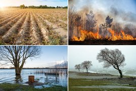 Wasserbedingte Katastrophen reichen von Dürre und Trockenheit bis hin zu Überschwemmungen. 
