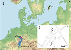 Landkarte Norddeutschland mit Fundort Warburg