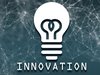 Glühbirne vor symbolischem Netzwer. Schriftzug "Innovation"