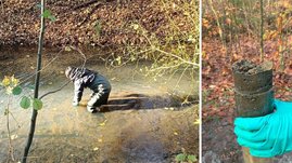 Entnahme von Sedimentproben in NRW Entnahme von Sedimentproben im Fluss