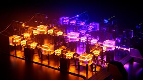 Künstlerische Darstellung des automatisierten optischen Entdeckungsprozesses von XLuminA