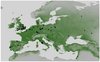 Grafik Heutige potenzielle Verbreitung des europäischen Waldelefanten (Palaeoloxodon antiquus) in Europa.