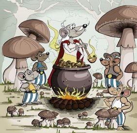 Die von den Asterix-Comics inspirierte Illustration zeigt einen „magischen“ Zaubertrank aus ergothioneinhaltigen Pilzen.