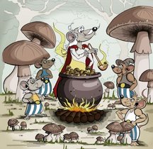 Die von den Asterix-Comics inspirierte Illustration zeigt einen „magischen“ Zaubertrank aus ergothioneinhaltigen Pilzen.