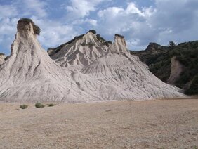 Foto Landschaft mit Meeressediment-Hügel