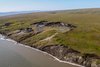 Dauertau-Gebiet "Slump D" auf Herschel Island, Yukon, Kanada 