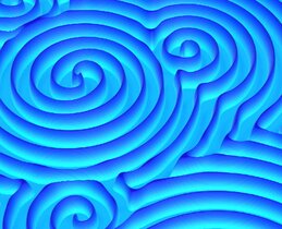 Spiralförmige Defekte erzeugen sich ausbreitende Muster (3D-Visualisierung)  
