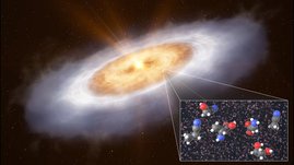 Künstlerische Darstellung der planetenbildenden Scheibe um den Stern V883 Orionis  