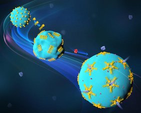 Grafik DNA-Nanoroboter, die auf synthetischen Zellen arbeiten