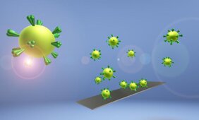 Wissenschaftler der Universität Paderborn untersuchen das Anhaftungsverhalten von Coronaviren auf Oberflächen.  