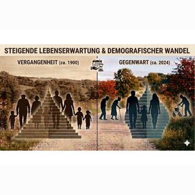 KI Bild: Altersstruktur der Bevölkerung in Lebensphasen