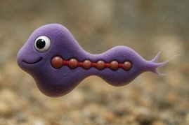 Mikroschwimmer: Am Computer werden die Mikroorganismen als Kette von Massepunkten modelliert. Mikroschwimmer: Am Computer werden die Mikroorganismen als Kette von Massepunkten modelliert.
