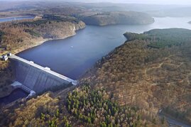 Die Rappbodetalsperre im Harz ist die größte Trinkwassertalsperre Deutschlands 