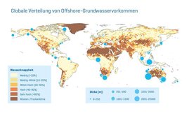 Die Karte gibt einen Überblick über Offshore-Grundwasservorkommen weltweit