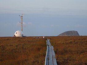 Messturm in der sibirischen Tundra Methan