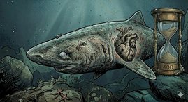 KI-Bild: Der Grönlandhai, das langlebigste Wirbeltier (~400 J.), 