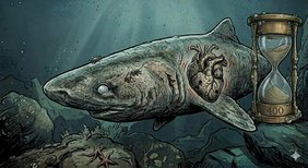 KI-Bild: Der Grönlandhai, das langlebigste Wirbeltier (~400 J.), 