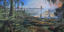 Visualisierung des Ökosystems in der Antarktis vor etwa 90 Millionen Jahren Illustration: Visualisierung des Ökosystems in der Antarktis vor etwa 90 Millionen Jahren