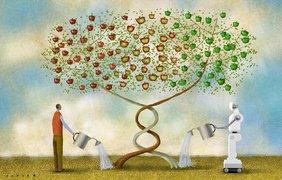 Illustration Mensch und KI