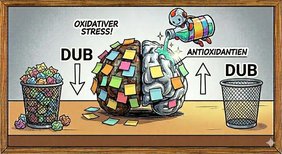 KI Bild Im alternden Gehirn hemmt oxidativer Stress die Aktivität von Deubiquitylasen, die für die Regulierung des Proteinabbaus wichtig sind. 