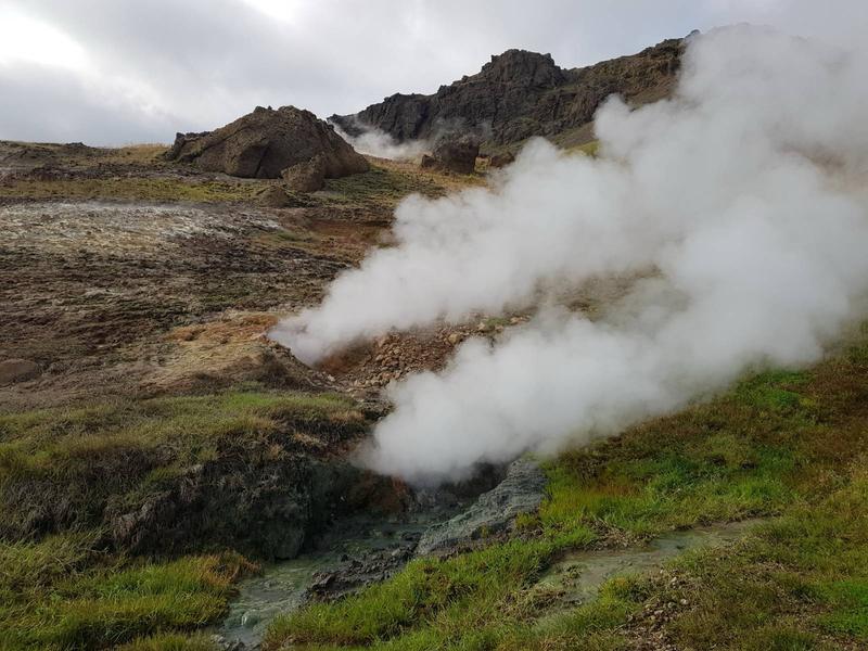Durch geothermale Aktivität erwärmte Böden in Island. 